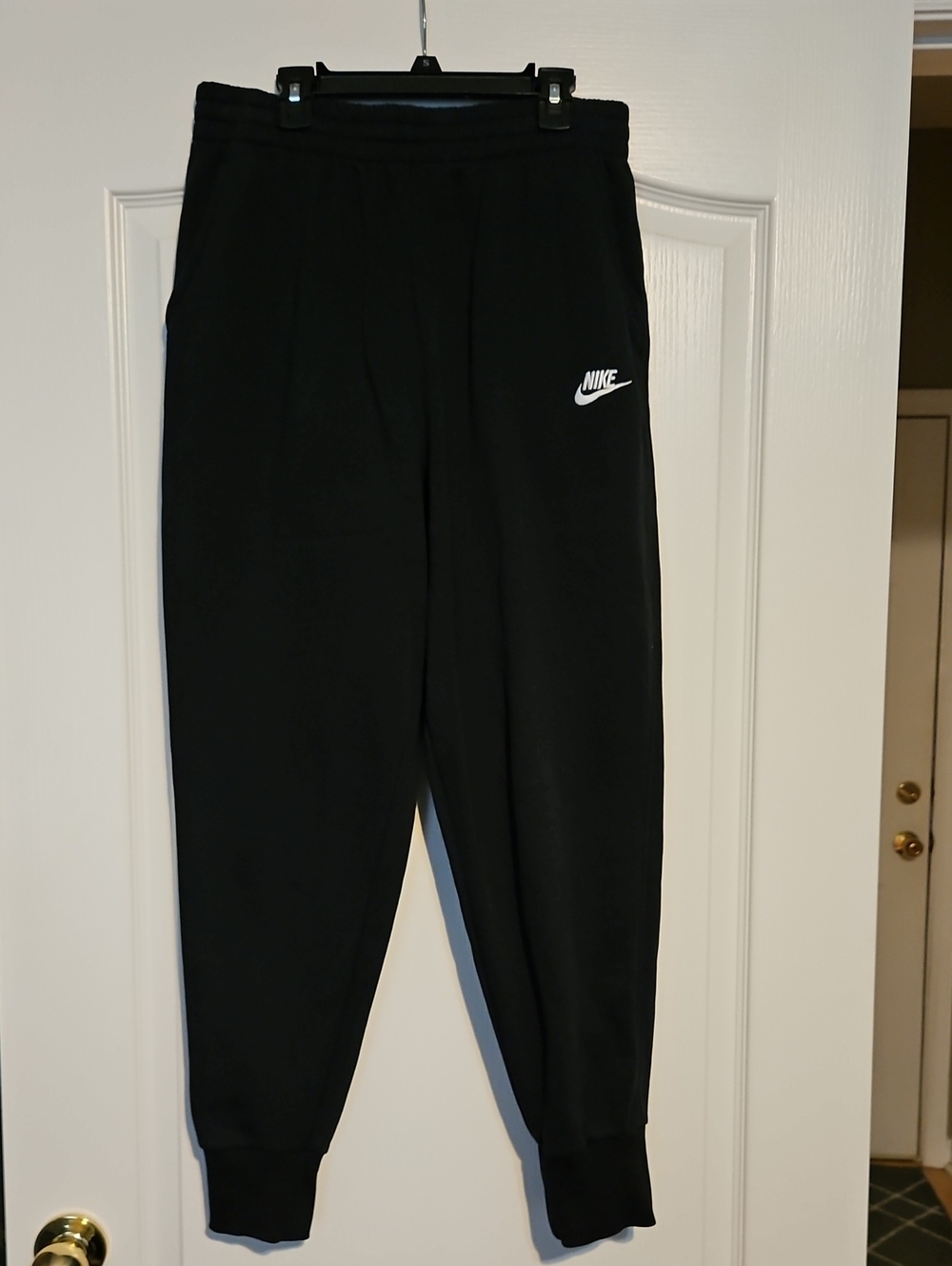 Nike Black Kids Joggers with White Swoosh